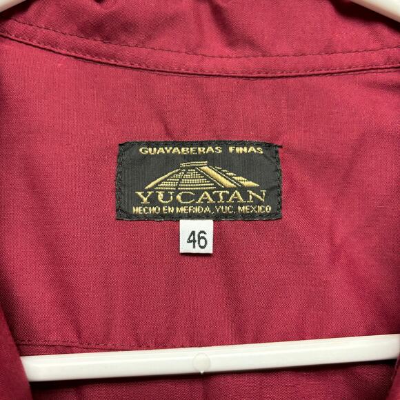 Yucatan Guayaberas Finas Shirt Mexico Made Mens 46 / US XL Embroider Button Down - Picture 3 of 15